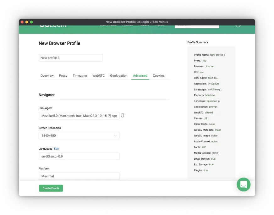 Выбираем user agent Выбираем user agent