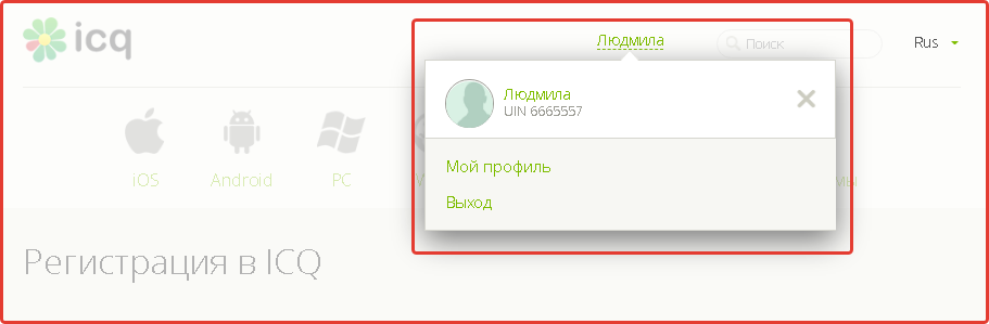 картинка скриншот как узнать номер ICQ