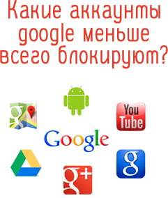 Какие аккаунты google меньше всего блокируют?