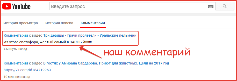 Оставить комментарий в YouTube: шаг №5