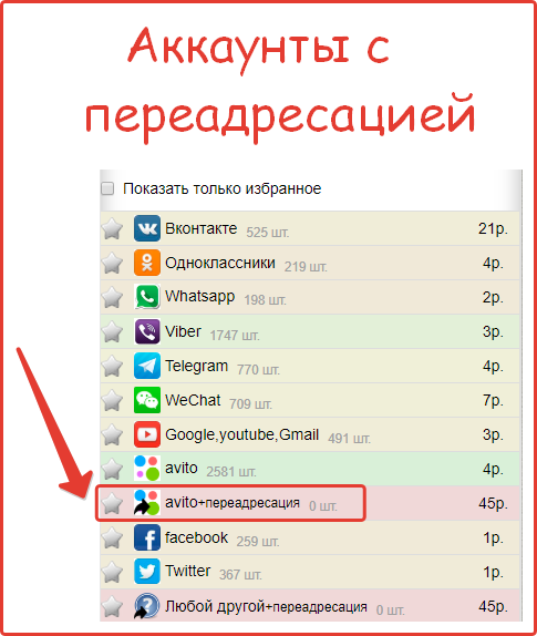 Покупаем аккаунты с переадресацией